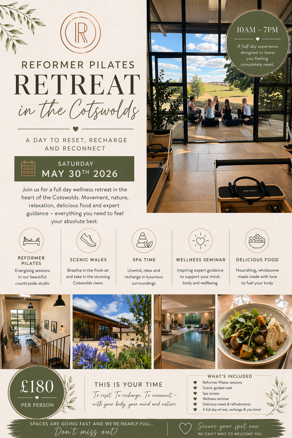 Reformer Pilates Retreat into Cotswolds